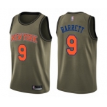 Men's New York Knicks #9 RJ Barrett Swingman Green Salute to Service Basketball Jersey