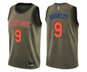 Men's New York Knicks #9 RJ Barrett Swingman Green Salute to Service Basketball Jersey