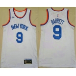 Men's New York Knicks #9 RJ Barrett White NEW 2021 Nike Swingman Stitched Jersey