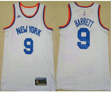 Men's New York Knicks #9 RJ Barrett White NEW 2021 Nike Swingman Stitched Jersey