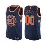 Men's Nike New York Knicks #00 Enes Kanter Authentic Navy Blue NBA Jersey - City Edition