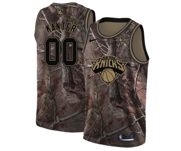 Men's Nike New York Knicks #00 Enes Kanter Swingman Camo Realtree Collection NBA Jersey