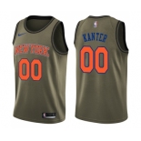 Men's Nike New York Knicks #00 Enes Kanter Swingman Green Salute to Service NBA Jersey