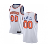 Men's Nike New York Knicks #00 Enes Kanter Swingman White NBA Jersey - Association Edition