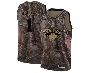 Men's Nike New York Knicks #1 Emmanuel Mudiay Swingman Camo Realtree Collection NBA Jersey