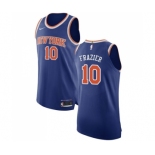 Men's Nike New York Knicks #10 Walt Frazier Authentic Royal Blue NBA Jersey - Icon Edition