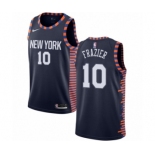 Men's Nike New York Knicks #10 Walt Frazier Swingman Navy Blue NBA Jersey - 2018-19 City Edition