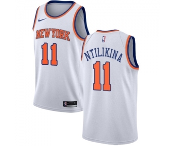 Men's Nike New York Knicks #11 Frank Ntilikina Swingman White NBA Jersey - Association Edition