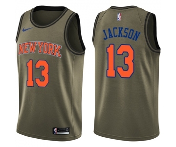 Men's Nike New York Knicks #13 Mark Jackson Swingman Green Salute to Service NBA Jersey