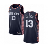 Men's Nike New York Knicks #13 Mark Jackson Swingman Navy Blue NBA Jersey - 2018-19 City Edition