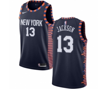 Men's Nike New York Knicks #13 Mark Jackson Swingman Navy Blue NBA Jersey - 2018-19 City Edition