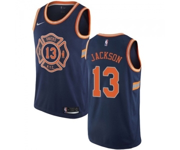 Men's Nike New York Knicks #13 Mark Jackson Swingman Navy Blue NBA Jersey - City Edition