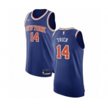 Men's Nike New York Knicks #14 Allonzo Trier Authentic Royal Blue NBA Jersey - Icon Edition