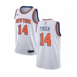 Men's Nike New York Knicks #14 Allonzo Trier Authentic White NBA Jersey - Association Edition