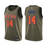 Men's Nike New York Knicks #14 Allonzo Trier Swingman Green Salute to Service NBA Jersey