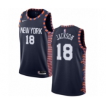 Men's Nike New York Knicks #18 Phil Jackson Swingman Navy Blue NBA Jersey - 2018-19 City Edition