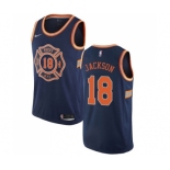 Men's Nike New York Knicks #18 Phil Jackson Swingman Navy Blue NBA Jersey - City Edition