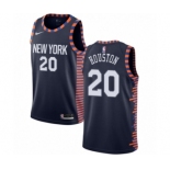 Men's Nike New York Knicks #20 Allan Houston Authentic Navy Blue NBA Jersey - 2018-19 City Edition