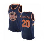 Men's Nike New York Knicks #20 Allan Houston Swingman Navy Blue NBA Jersey - City Edition