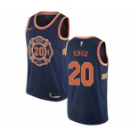 Men's Nike New York Knicks #20 Kevin Knox Authentic Navy Blue NBA Jersey - City Edition