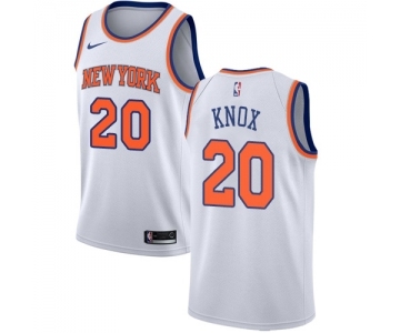 Men's Nike New York Knicks #20 Kevin Knox Authentic White NBA Jersey - Association Edition