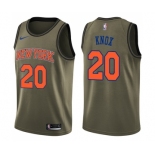 Men's Nike New York Knicks #20 Kevin Knox Swingman Green Salute to Service NBA Jersey