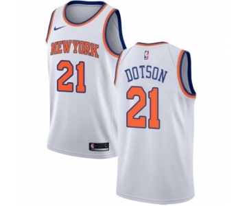 Men's Nike New York Knicks #21 Damyean Dotson Authentic White NBA Jersey - Association Edition