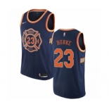 Men's Nike New York Knicks #23 Trey Burke Authentic Navy Blue NBA Jersey - City Edition