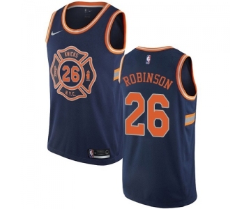 Men's Nike New York Knicks #26 Mitchell Robinson Authentic Navy Blue NBA Jersey - City Edition