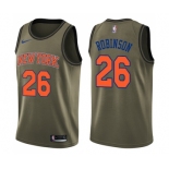 Men's Nike New York Knicks #26 Mitchell Robinson Swingman Green Salute to Service NBA Jersey