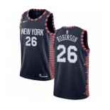 Men's Nike New York Knicks #26 Mitchell Robinson Swingman Navy Blue NBA Jersey - 2018-19 City Edition