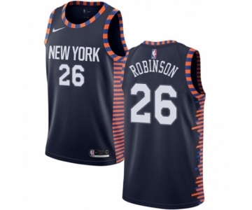 Men's Nike New York Knicks #26 Mitchell Robinson Swingman Navy Blue NBA Jersey - 2018-19 City Edition