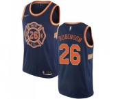 Men's Nike New York Knicks #26 Mitchell Robinson Swingman Navy Blue NBA Jersey - City Edition