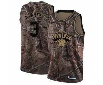 Men's Nike New York Knicks #3 John Starks Swingman Camo Realtree Collection NBA Jersey