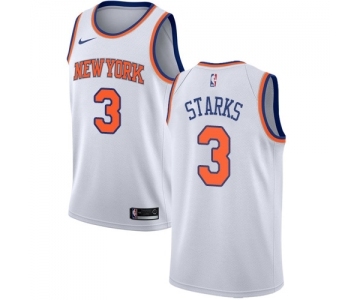 Men's Nike New York Knicks #3 John Starks Swingman White NBA Jersey - Association Edition