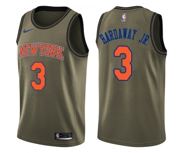 Men's Nike New York Knicks #3 Tim Hardaway Jr. Swingman Green Salute to Service NBA Jersey