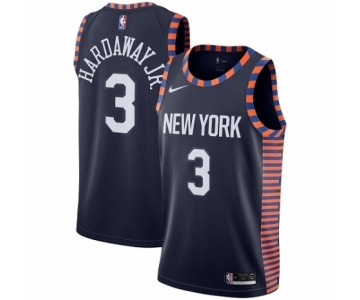 Men's Nike New York Knicks #3 Tim Hardaway Jr. Swingman Navy Blue NBA Jersey - 2018-19 City Edition