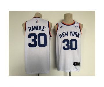 Men's Nike New York Knicks #30 Julius Randle White Stitched Basketball Jersey