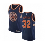 Men's Nike New York Knicks #32 Noah Vonleh Authentic Navy Blue NBA Jersey - City Edition