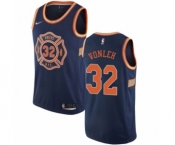 Men's Nike New York Knicks #32 Noah Vonleh Authentic Navy Blue NBA Jersey - City Edition