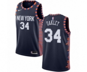 Men's Nike New York Knicks #34 Charles Oakley Authentic Navy Blue NBA Jersey - 2018-19 City Edition