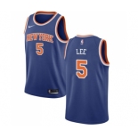 Men's Nike New York Knicks #5 Courtney Lee Swingman Royal Blue NBA Jersey - Icon Edition