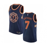 Men's Nike New York Knicks #7 Carmelo Anthony Swingman Navy Blue NBA Jersey - City Edition