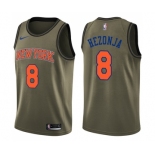 Men's Nike New York Knicks #8 Mario Hezonja Swingman Green Salute to Service NBA Jersey