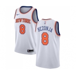 Men's Nike New York Knicks #8 Mario Hezonja Swingman White NBA Jersey - Association Edition