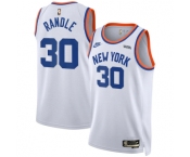 New Yok Knicks #30 Julius Randle White 2021-2022 City Edition Stitched Jersey