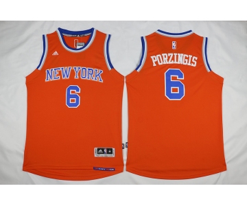 New York Knicks #6 Porzingis 2016 Alternate Orange New Swingman Jersey[Porzingis]