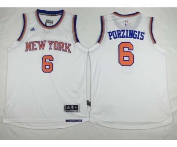 New York Knicks #6 Porzingis 2016 Home White New Swingman Jersey[Porzingis]