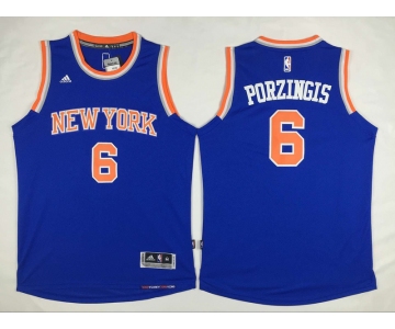 New York Knicks #6 Porzingis 2016 Road Blue New Swingman Jersey[Porzingis]