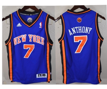 New York Knicks #7 Carmelo Anthony Revolution 30 Swingman Blue Jersey